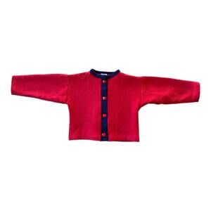 Vintage Playtime Quilted Red Heart Button Sweatshirt Kids Size 4